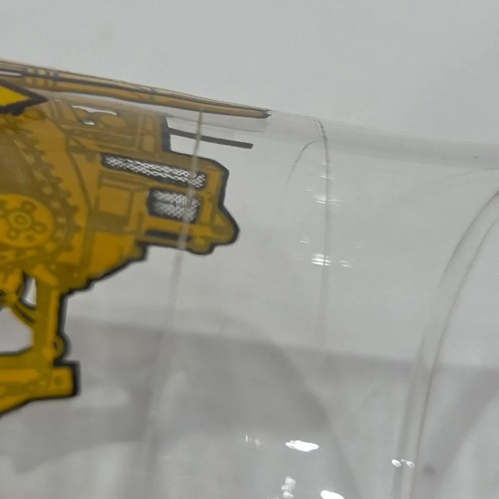 Vintage Caterpillar D10 Tractor Drinking Glass Clear Tumbler 5 Inch Tall